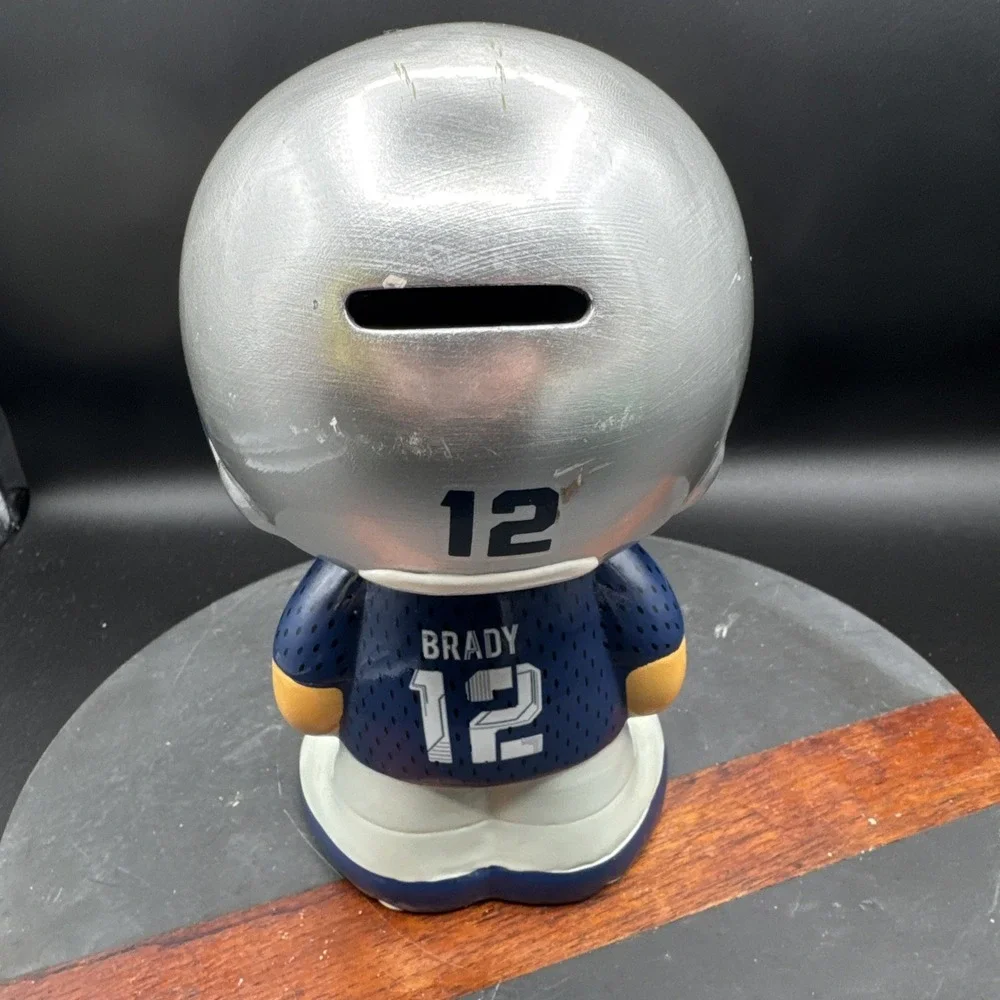 Football Ceramic Piggy Bank NFLPA Tom Brady 12 NFL New England Patriots